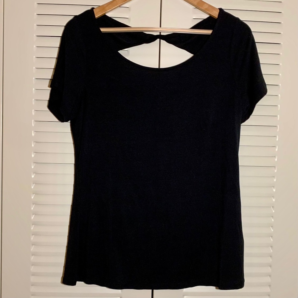 Modcloth Black Twist Back Shirt